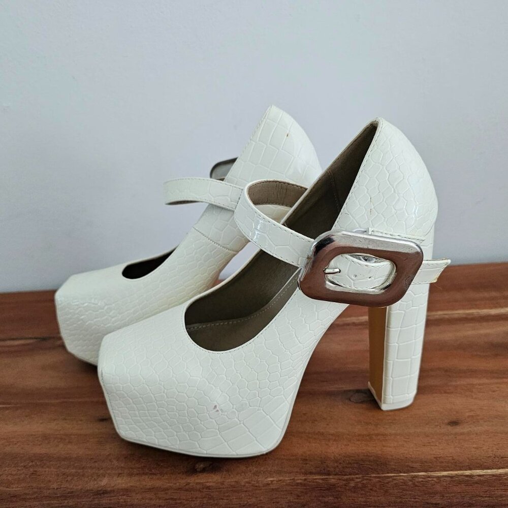 Ego Square Toe Platform Heels - image 1